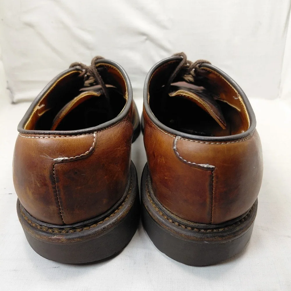 Allen Edmonds Fulton Mens 8.5 D Brown Leather Plain Toe Derby Shoes 6221 USA
